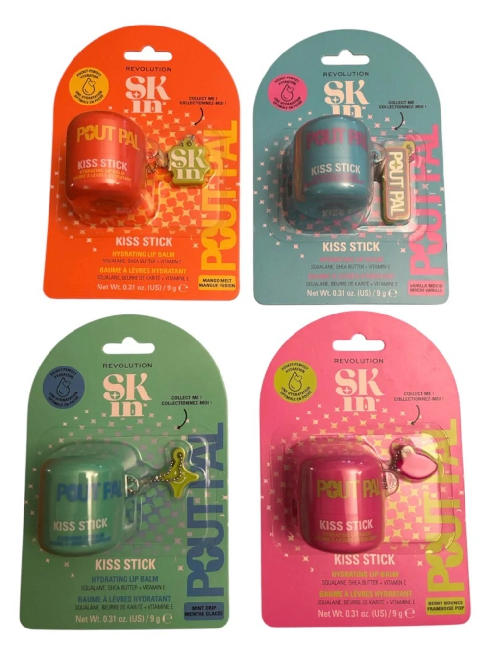 SKIN POUT PAL BUNDLE Mango Melt Vanilla Mochi Mint Drip Berry Bounce KISS Sticks
